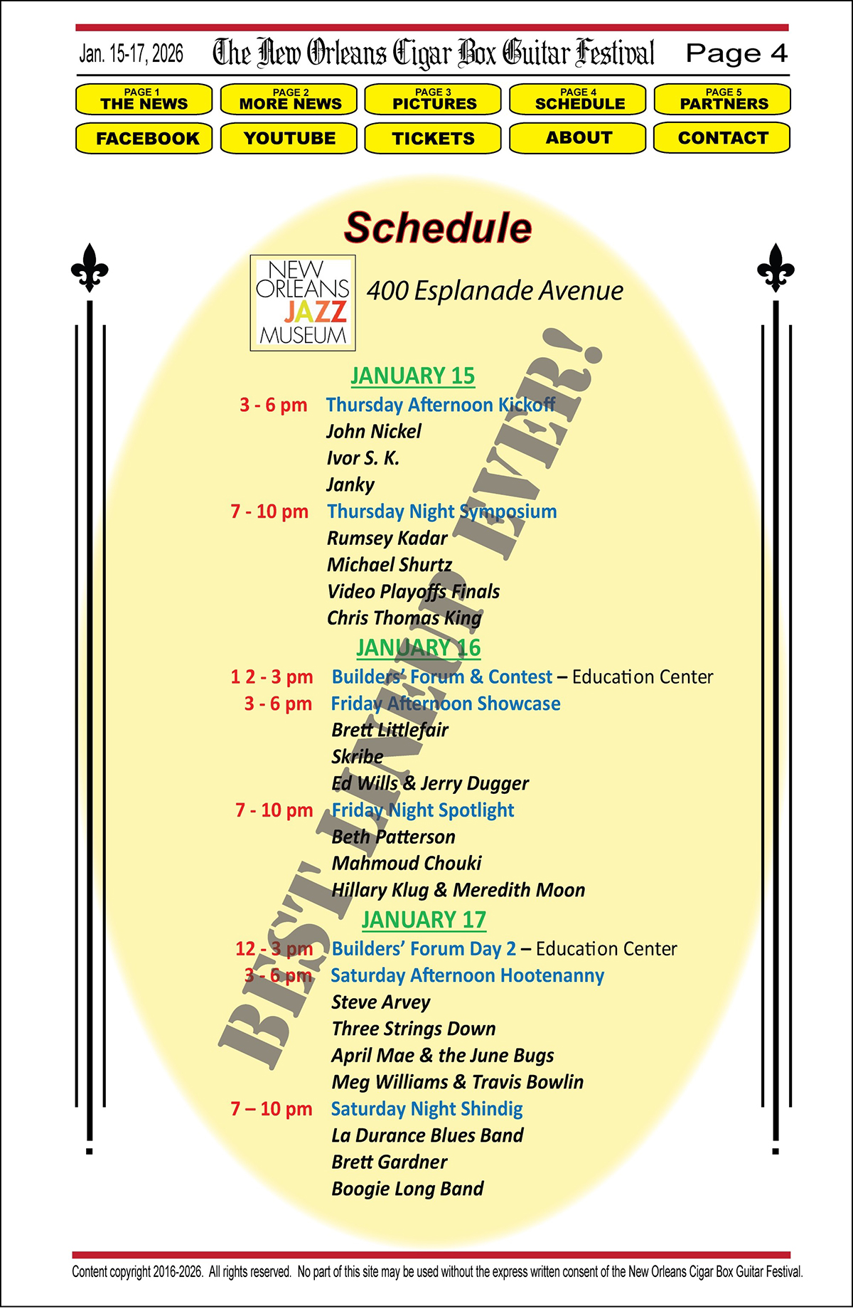 2025 Page 4 Schedule